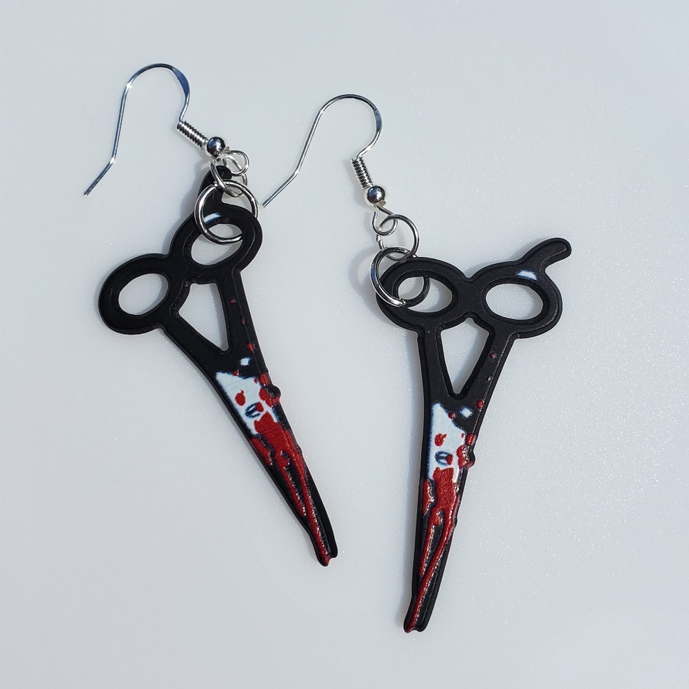 Bloody Scissor Halloween Earrings Set NWOT